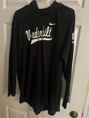 Nike Black Vanderbilt Hooded Long Sleeve Tee with White Script